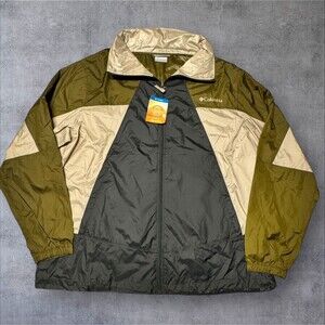 Columbia Men's Point Park Windbreaker Jacket Green Beige XL MSRP $109 NWT gorp